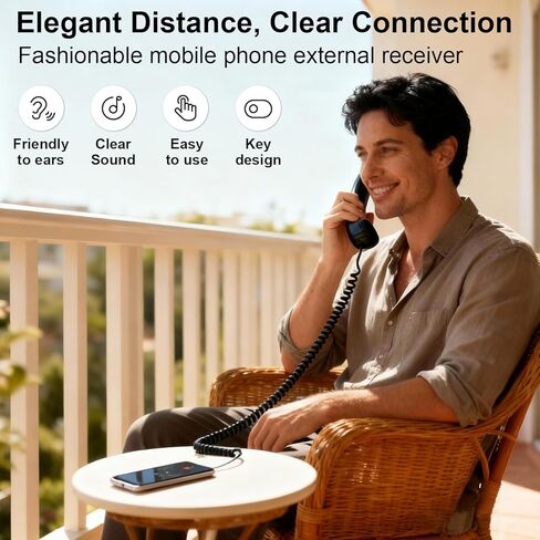 سماعة هاتف ريترو، سماعة هاتف ريترو للهاتف، هاتف سلكي من النوع سي ريترو، جهاز استقبال بمقبض أرضي لمؤتمرات الفيديو المحمولة الخلوية (أسود) in Kuwait