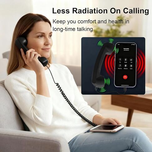 سماعة هاتف ريترو، سماعة هاتف ريترو للهاتف، هاتف سلكي من النوع سي ريترو، جهاز استقبال بمقبض أرضي لمؤتمرات الفيديو المحمولة الخلوية (أسود) in Kuwait