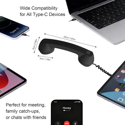 سماعة هاتف ريترو، سماعة هاتف ريترو للهاتف، هاتف سلكي من النوع سي ريترو، جهاز استقبال بمقبض أرضي لمؤتمرات الفيديو المحمولة الخلوية (أسود) in Kuwait