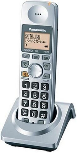 Panasonic KX-TGA101S Extra Handset with Charger for KX-TG1032S, KX-TG1033S, KX-TG1034S Cordless Phones, Silver in Saudi Arabia
