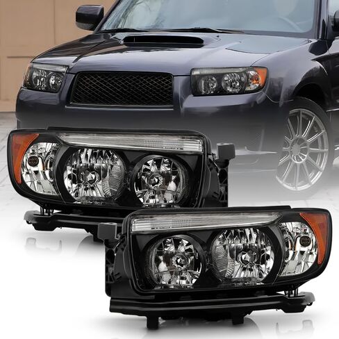 KEEKPO - For 2006 2007 2008 Subaru Forester Factory Chrome Housing Headlights Headlamps Assembly Replacement Left+Right in Saudi Arabia