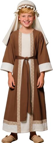 Colorful House Joseph Costume Kids Biblical Nativity Costumes 4 Pcs Set for Bible Themed Parties and More in Saudi Arabia