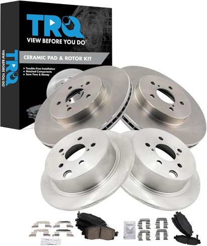 TRQ Front and Rear Brake Pad and Rotor Set Ceramic Compatible with 2018-2022 Subaru Crosstrek 2017-2022 Impreza in Saudi Arabia