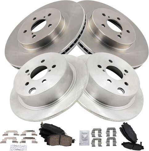TRQ Front and Rear Brake Pad and Rotor Set Ceramic Compatible with 2018-2022 Subaru Crosstrek 2017-2022 Impreza in Saudi Arabia