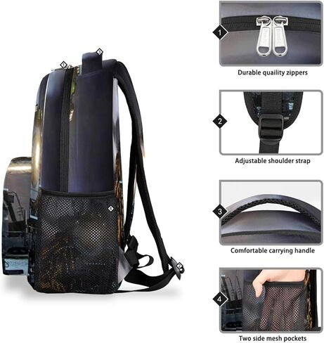 Kid Vintage Locomotive Train School Backpack for Kids Boys,Retro Train Backpack Student College School Bag Bookbag for Primary Junior High School, Casual Travel Camping Hiking Daypack Son Gifts 16inch in Saudi Arabia