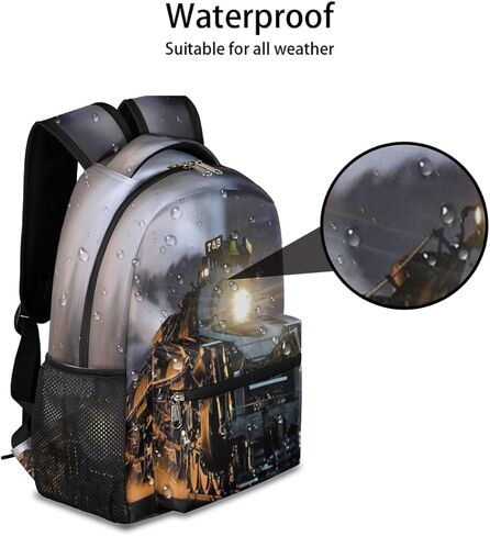 Kid Vintage Locomotive Train School Backpack for Kids Boys,Retro Train Backpack Student College School Bag Bookbag for Primary Junior High School, Casual Travel Camping Hiking Daypack Son Gifts 16inch in Saudi Arabia
