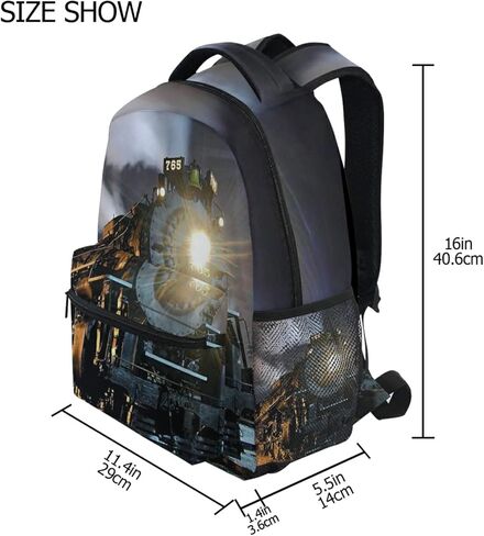 Kid Vintage Locomotive Train School Backpack for Kids Boys,Retro Train Backpack Student College School Bag Bookbag for Primary Junior High School, Casual Travel Camping Hiking Daypack Son Gifts 16inch in Saudi Arabia