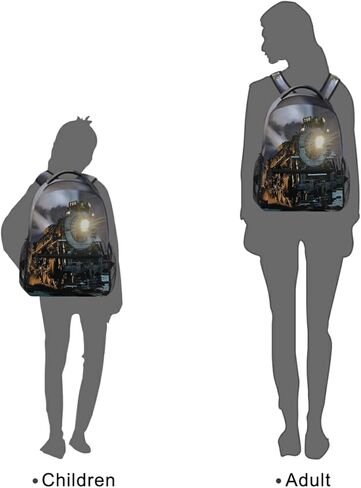 Kid Vintage Locomotive Train School Backpack for Kids Boys,Retro Train Backpack Student College School Bag Bookbag for Primary Junior High School, Casual Travel Camping Hiking Daypack Son Gifts 16inch in Saudi Arabia