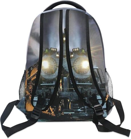 Kid Vintage Locomotive Train School Backpack for Kids Boys,Retro Train Backpack Student College School Bag Bookbag for Primary Junior High School, Casual Travel Camping Hiking Daypack Son Gifts 16inch in Saudi Arabia