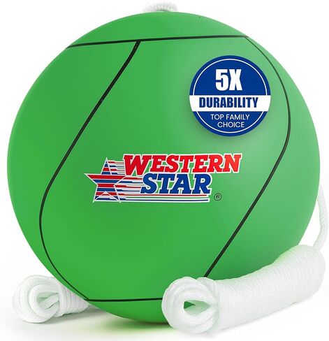 مجموعة ألعاب كرة الحبل من ويسترن ستار - كرة حبل ناعمة الملمس مع حبلين متصلين متينين - داخلي وخارجي، 4 ألوان - سهلة التركيب واللعب - لعبة عائلية كلاسيكية في الهواء الطلق للأطفال in Kuwait