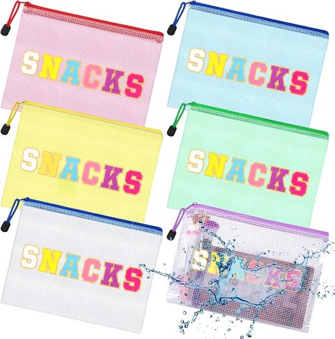 Abbylike 12 Pcs Snack Bags Pouch Travel Makeup Cosmetic Bag Clear Letter Zipper Pouch Waterproof PVC Organizer Storage for Women in Saudi Arabia