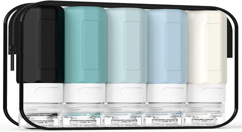 2 oz Travel Bottles, Small Size Containers, TSA Approved Silicone Travel Toiletries Bottles, Shampoo and Conditioner Kit for Women (Cream) in Saudi Arabia