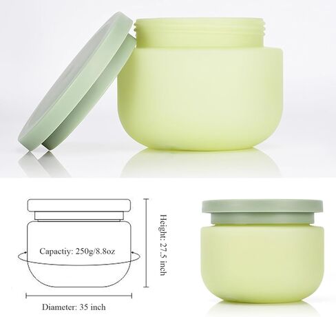 برطمانات بلاستيكية مع أغطية بسعة 8.8 أونصة من كيولي، قطعتان من حاويات مستحضرات التجميل مع أغطية، برطمانات مستحضرات تجميل مقاومة للتسرب، حاويات زبدة الجسم للكريم، ملح الاستحمام، فرك السكر، الجل، السلايم، تخزين حجر الراين in Kuwait