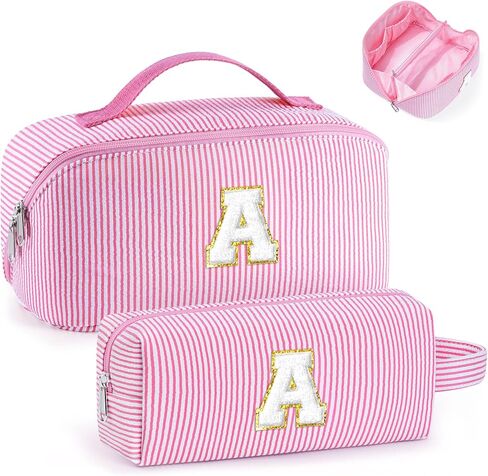 YOOLIFE Birthday Gifts for Women, Teen Girl Gifts Trendy Stuff | Personalized Monogram Makeup Bag Cosmetic Bags for Women, Daughter Sister Gift Large Purple Makeup Bags Cosmetic Bag Purple N in Saudi Arabia