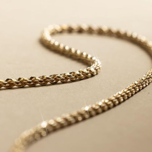 Made By Mary French Rope Chain Necklace – 14K Gold Filled | Thick Twisted Rope Chain | Minimalist Statement Necklace for Women | Layering/Standalone Classic Jewelry | 16 in in Saudi Arabia