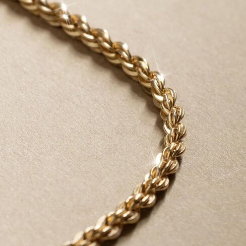 Made By Mary French Rope Chain Necklace – 14K Gold Filled | Thick Twisted Rope Chain | Minimalist Statement Necklace for Women | Layering/Standalone Classic Jewelry | 16 in in Saudi Arabia