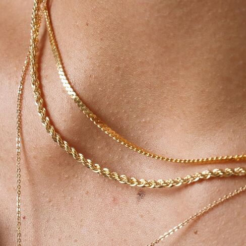 Made By Mary French Rope Chain Necklace – 14K Gold Filled | Thick Twisted Rope Chain | Minimalist Statement Necklace for Women | Layering/Standalone Classic Jewelry | 16 in in Saudi Arabia