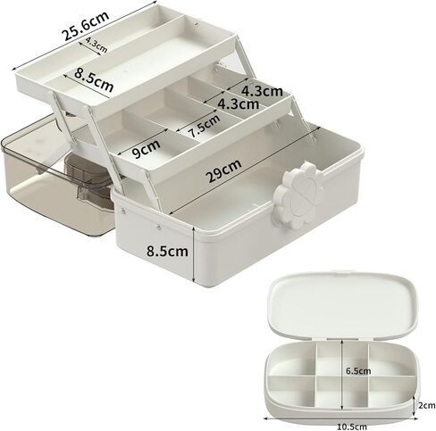 3-Layer Plastic Dividing Storage Box/hair accessories organizer with Handle sewing organizer/craft organizer/for Medicine, Makeup, Hair Accessories Kids, Nail organizer in Saudi Arabia