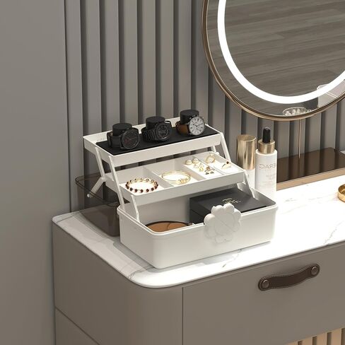 3-Layer Plastic Dividing Storage Box/hair accessories organizer with Handle sewing organizer/craft organizer/for Medicine, Makeup, Hair Accessories Kids, Nail organizer in Saudi Arabia