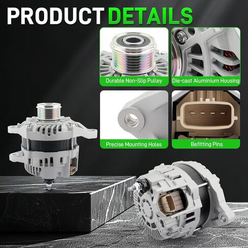 13226 Alternator Fit for Mitsubishi Lancer RVR Outlander Sport 2011-2019 130A 12V CW 6-Groove Clutch Pulley 13226N A002TX0881A in Saudi Arabia