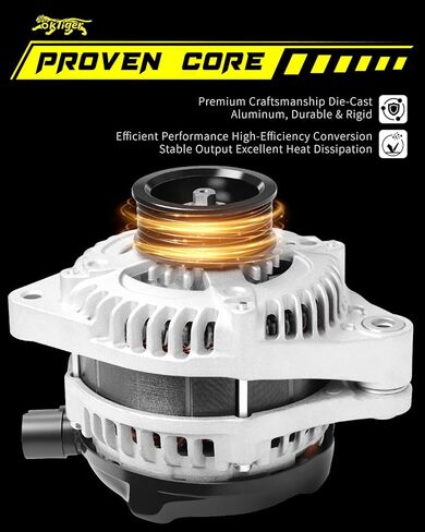Oktiger Upgraded Alternator Compatible with Honda Pilot 2009-2011 Odyssey 2008-2010 for Ridgeline 2009-2011 3.5L, for Acura Mdx Rl Tl Tsx Zdx, 12V 130A Clockwise 6-Groove Pulley, OE 31100-RGW-A01 in Saudi Arabia