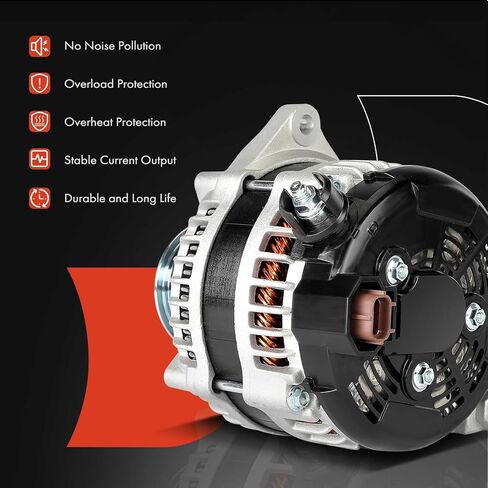 A-Premium Alternator Compatible with Ford F-250 Super Duty 2017-2022, F-350 Super Duty 2017-2022, F-450 Super Duty 2017-2022, F-550 Super Duty 2017-2022, 6.7L, 12V 175A 8-Groove Pulley Clockwise in Saudi Arabia