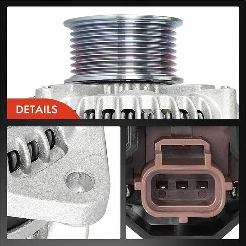 A-Premium Alternator Compatible with Ford F-250 Super Duty 2017-2022, F-350 Super Duty 2017-2022, F-450 Super Duty 2017-2022, F-550 Super Duty 2017-2022, 6.7L, 12V 175A 8-Groove Pulley Clockwise in Saudi Arabia