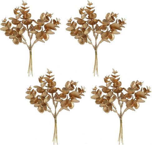 24 Pcs Artificial Eucalyptus Stems Eucalyptus Leaves for Wedding Fake Plants for Home Decor, Silver in Kuwait