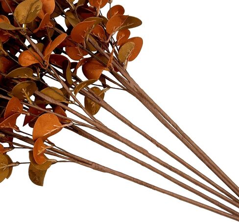 6 قطع من أوراق الأوكالبتوس الصناعية وسيقان الأوكالبتوس الصناعية ورذاذ أوراق الخريف وأوراق الخريف وديكورات الخريف للمنزل وترتيب الزهور in Kuwait