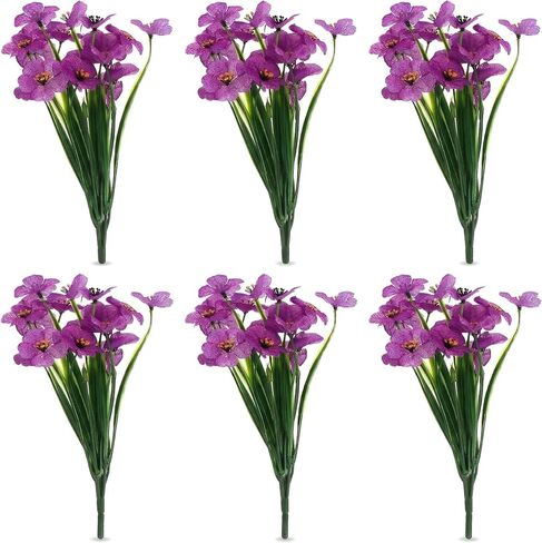 6 عبوات من زهور البنفسج الاصطناعية، زهور البنفسج الأرجوانية خفيفة الوزن وزهور وهمية لديكور الطاولة المركزية للمنزل والمكتب in Kuwait