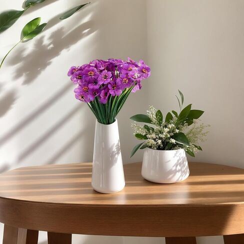 6 عبوات من زهور البنفسج الاصطناعية، زهور البنفسج الأرجوانية خفيفة الوزن وزهور وهمية لديكور الطاولة المركزية للمنزل والمكتب in Kuwait