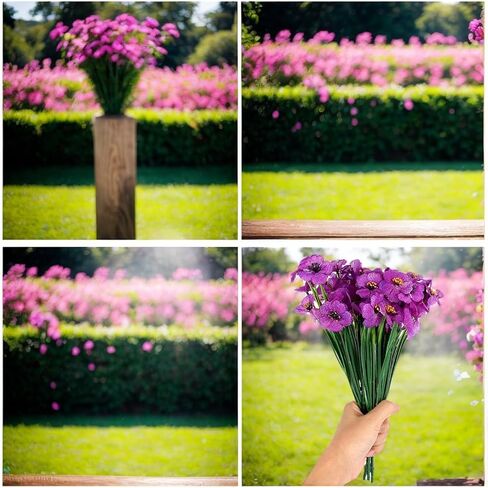 6 عبوات من زهور البنفسج الاصطناعية، زهور البنفسج الأرجوانية خفيفة الوزن وزهور وهمية لديكور الطاولة المركزية للمنزل والمكتب in Kuwait