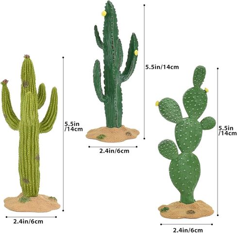 3pcs Green Simulated Cactus Artificial Sand Decoration - Decorative Fake Cactus Plant Table Decoration in Saudi Arabia