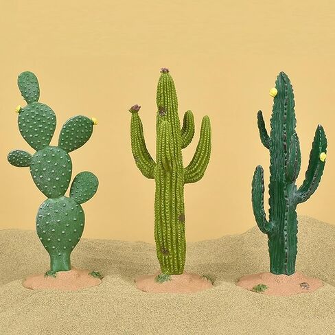 3pcs Green Simulated Cactus Artificial Sand Decoration - Decorative Fake Cactus Plant Table Decoration in Saudi Arabia