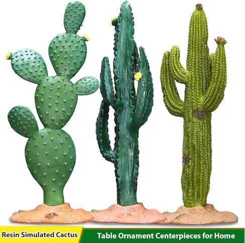 3pcs Green Simulated Cactus Artificial Sand Decoration - Decorative Fake Cactus Plant Table Decoration in Saudi Arabia