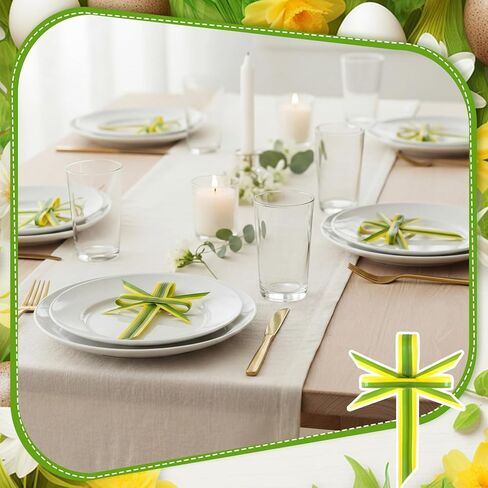Yinder 36 Pcs Cross Sunday Hand Held Palm Portable Prayer Crosses Artificial Plastic Palm Leaves for Easter Sunday Church Events and Religious Crafts Home Fireplace Mantle Party Decor in Saudi Arabia