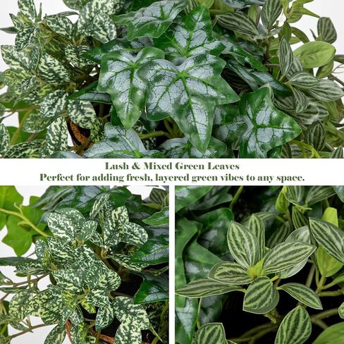 Fake Hanging Plant with Pot, Large Hanging Artificial Plants with Basket & Hanger Faux Greenery Plants Indoor Outdoor Decor Fake Ivy Vine Plant in Pot for Wall Balcony Patio Office Bathroom Shelf in Saudi Arabia
