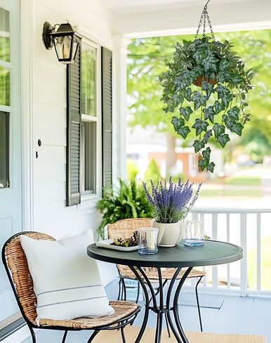 Fake Hanging Plant with Pot, Large Hanging Artificial Plants with Basket & Hanger Faux Greenery Plants Indoor Outdoor Decor Fake Ivy Vine Plant in Pot for Wall Balcony Patio Office Bathroom Shelf in Saudi Arabia