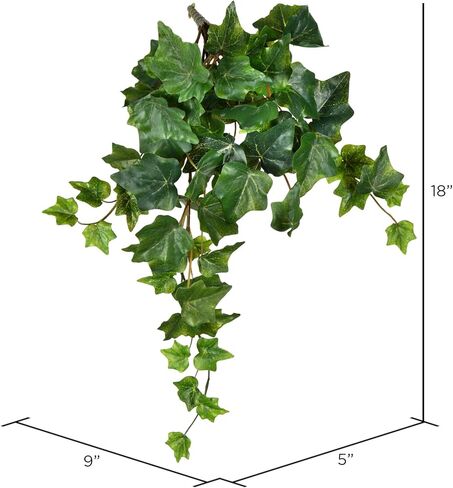 Vickerman Everyday 18 "شجيرة معلقة من اللبلاب الأخضر الاصطناعي 3 عبوات - شجيرة نبات معلقة داخلية صناعية - نباتات خضراء لديكور المنزل أو المكتب - صيانة مجانية in Saudi Arabia