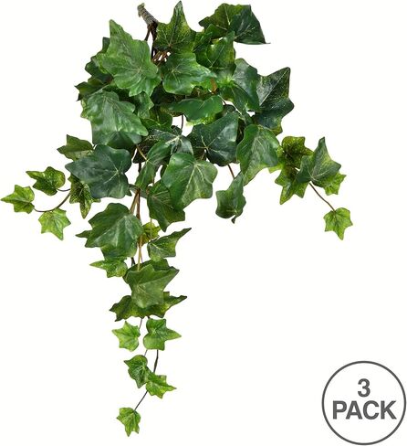 Vickerman Everyday 18 "شجيرة معلقة من اللبلاب الأخضر الاصطناعي 3 عبوات - شجيرة نبات معلقة داخلية صناعية - نباتات خضراء لديكور المنزل أو المكتب - صيانة مجانية in Saudi Arabia