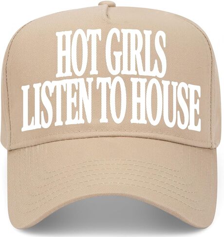 Hot Girls Listen to House Music Hat | Premium Adjustable Snapback Baseball Vintage Trucker Hat for Men & Women in Saudi Arabia
