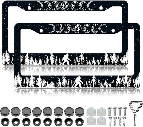 Mountains License Plate Frames - 2 Pack Mountain Raised License Plate Frame Holder Covers, Aluminum Metal Rust-Proof Waterproof Car Tag Frame for Standard US Canada 12x6 Inch in Saudi Arabia