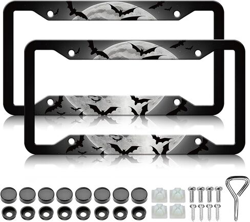 Mountains License Plate Frames - 2 Pack Mountain Raised License Plate Frame Holder Covers, Aluminum Metal Rust-Proof Waterproof Car Tag Frame for Standard US Canada 12x6 Inch in Saudi Arabia
