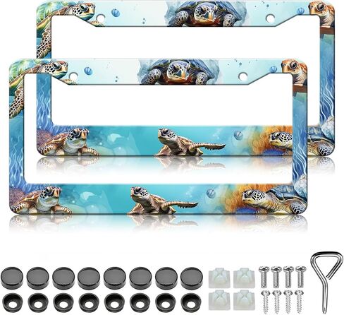 Mountains License Plate Frames - 2 Pack Mountain Raised License Plate Frame Holder Covers, Aluminum Metal Rust-Proof Waterproof Car Tag Frame for Standard US Canada 12x6 Inch in Saudi Arabia