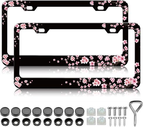 Mountains License Plate Frames - 2 Pack Mountain Raised License Plate Frame Holder Covers, Aluminum Metal Rust-Proof Waterproof Car Tag Frame for Standard US Canada 12x6 Inch in Saudi Arabia