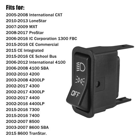 Heavy Duty Headlight Control Switch 901-5130 Fits for 2007-2017 International CXT Lonestar MXT ProStar IC Corporation 1300 FBC CE Commercial Integrated School Bus in Saudi Arabia
