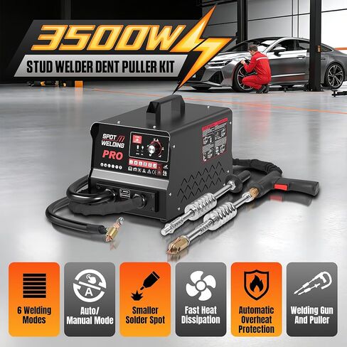 ماكينة لحام دنت بولير، 110 فولت 3500 وات، ماكينة لحام البقع، 3.5 كيلو وات، 6 أوضاع لحام، طقم إصلاح دنت السيارة، ماكينة لحام دنت السيارة والشاحنات والدراجات النارية in Kuwait
