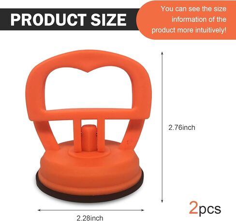 قطعتان من أدوات سحب انبعاجات السيارة، أداة إزالة انبعاجات جسم السيارة على شكل كوب شفط، أداة سحب مقبض فراغ لشاشات حركة البلاط الزجاجي، مناسبة لمعظم السيارات وسيارات الدفع الرباعي والشاحنات (برتقالي) in Kuwait