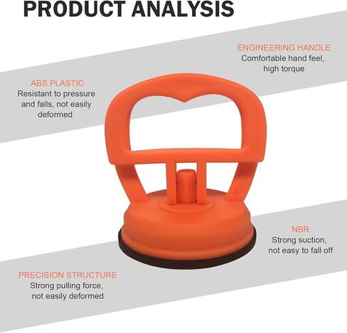 قطعتان من أدوات سحب انبعاجات السيارة، أداة إزالة انبعاجات جسم السيارة على شكل كوب شفط، أداة سحب مقبض فراغ لشاشات حركة البلاط الزجاجي، مناسبة لمعظم السيارات وسيارات الدفع الرباعي والشاحنات (برتقالي) in Kuwait