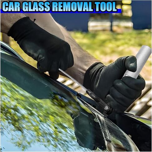 أداة إزالة الزجاج الأمامي للسيارة من YoRise، أداة قطع يدوية سريعة الفك، أداة إزالة زجاج الزجاج الأمامي للسيارات، ملحقات استبدال إصلاح نوافذ السيارة العالمية لسيارة السيدان/سيارات الدفع الرباعي/الشاحنة (فضي) in Kuwait